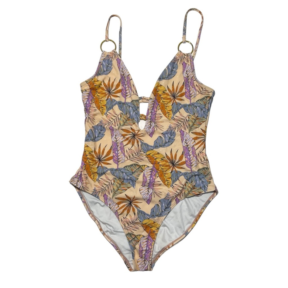 Cavaricci one piece swimsuit tropical leaf leaves print